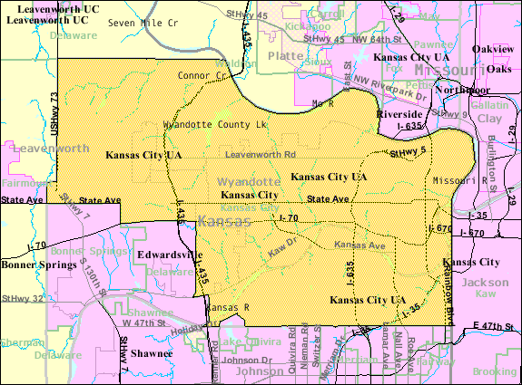 Kansas Facts Wyandotte County Facts Kansas State History   Kck Map 